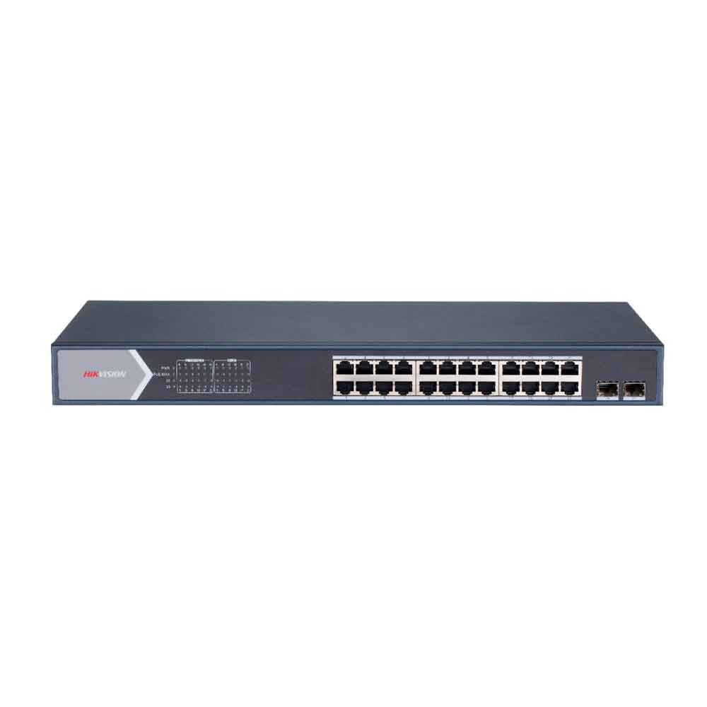 Imagem de SWITCH L2 SMART HIKVISION DS-3E1526P-SI GERENCIAVEL 26 PORTAS 24 PORTAS GIGABIT WATCHDOG POE ATIVO 802.3 AF/AT  2 PORTAS UPLINK GBIC SFP FIBRA