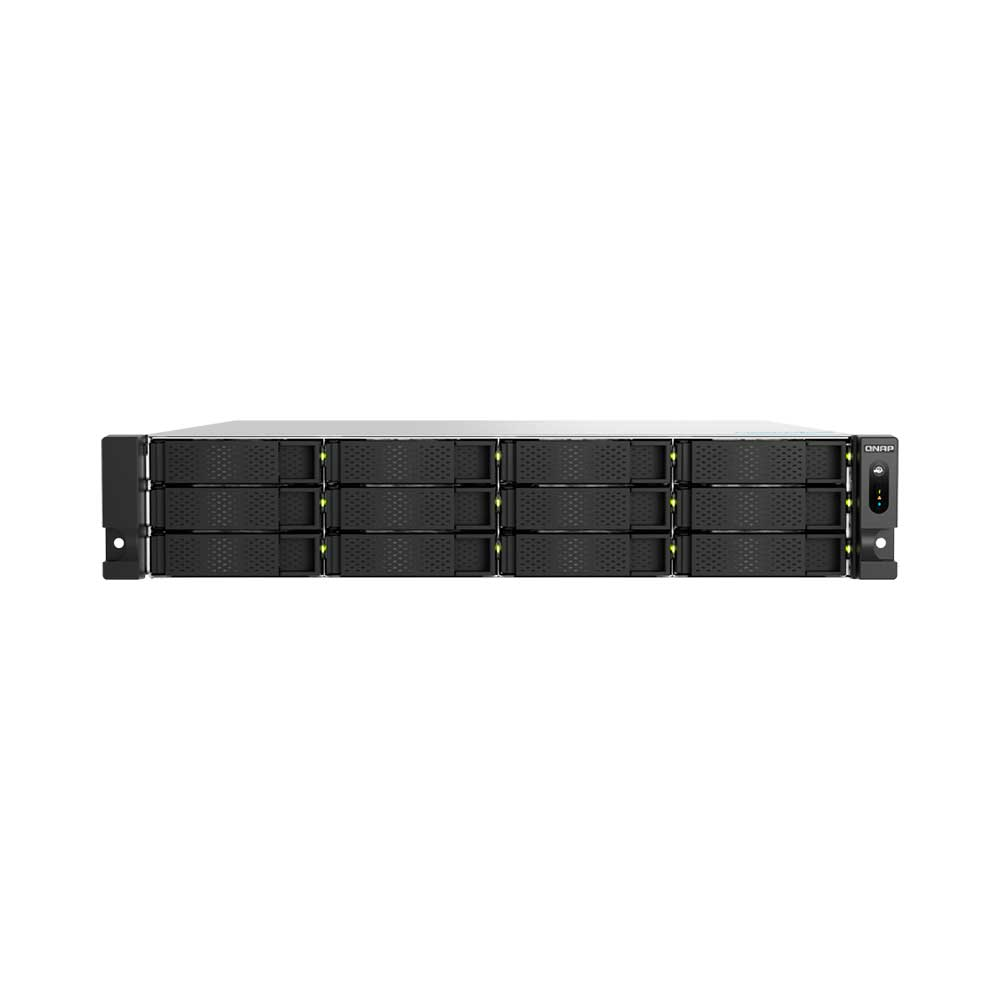 Imagem de STORAGE NAS QNAP 12 BAIAS AMD RYZEN 5 7000 6 CORE, 5.1 GHz, 16GB RAM, 1x 2.5GBE RJ45, RACK 2U TS-h1277AXU-RP-R5-16G-US