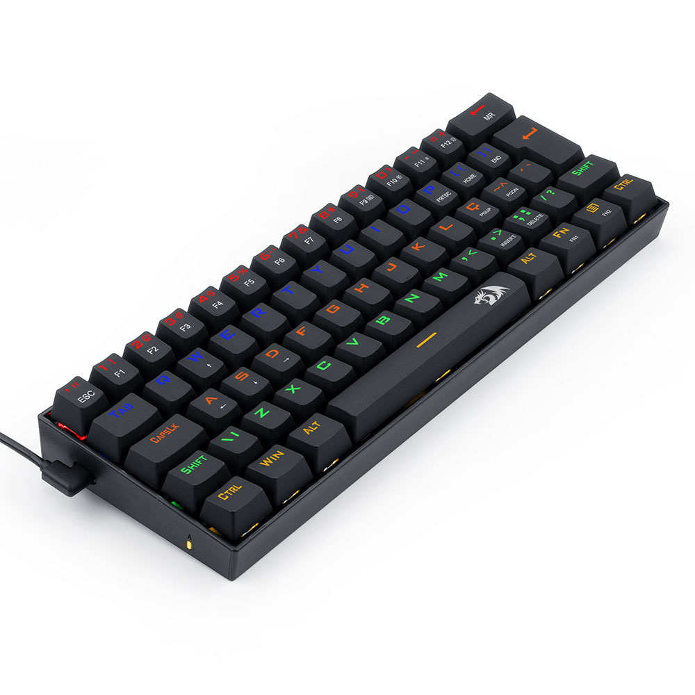 Imagem de TECLADO GAMER REDRAGON LAKSHMI RAINBOW PRETO SWITCH AZUL - K606R