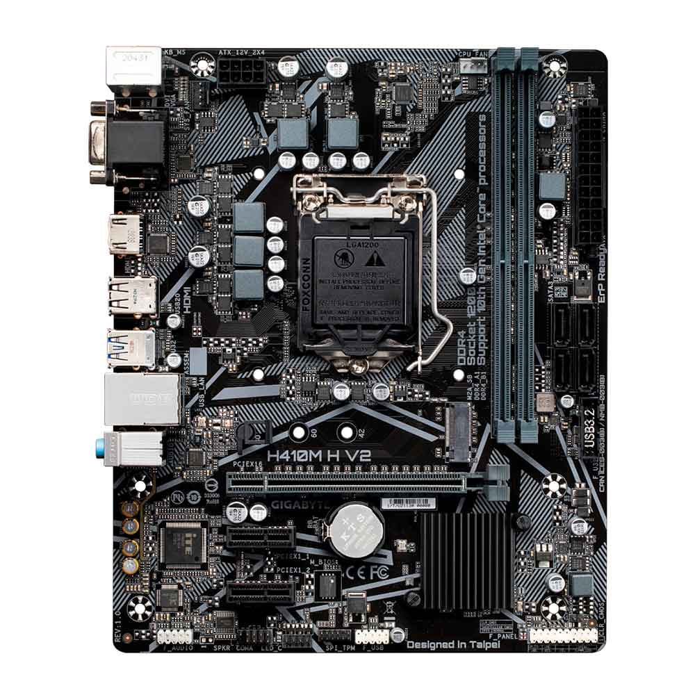 Imagem de PLACA MAE (INTEL) GIGABYTE H410M H V2 1.7 DDR4 LGA 1200 10ª GERACAO