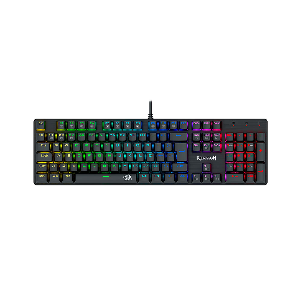 Imagem de TECLADO REDRAGON MECANICO GAMER SINDRI RAINBOW PRETO K671 (PT-BROWN)
