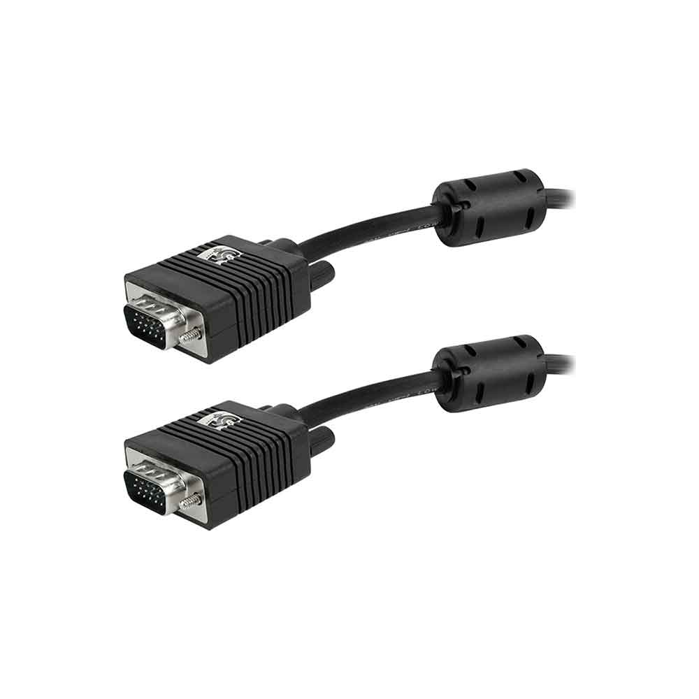 Imagem de CABO VGA MACHO + VGA MACHO COM FILTRO PRETO 5M 5+ - 018-9574