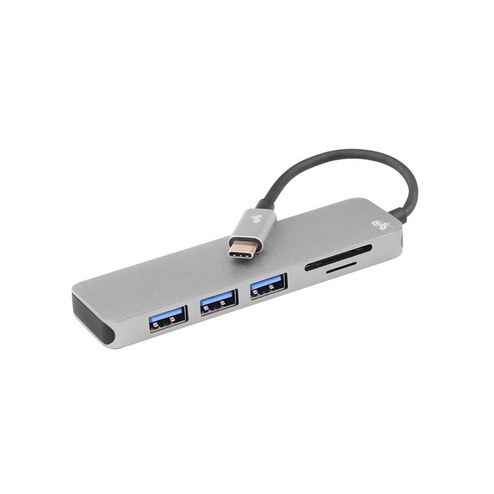 Imagem de HUB USB-C 3.0 5 PORTAS COM LEITOR SD/TF 5+ - 018-7452