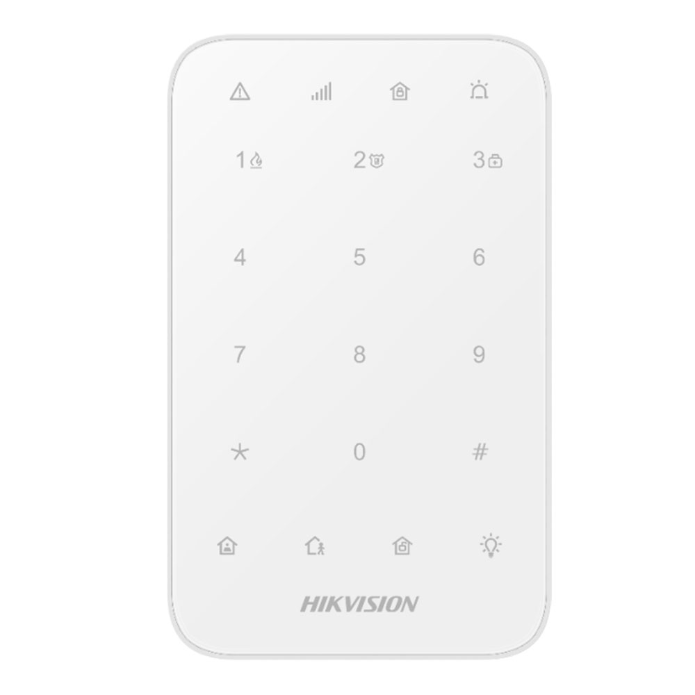 Imagem de TECLADO DE ALARME LED SEM FIO AX PRO 868MHz TOUCH SCREEN / EN G2 / COM BATERIA DS-PK1-E-WE HIKVISION