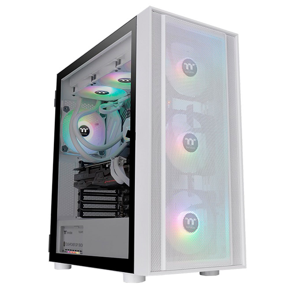 Imagem de GABINETE THERMALTAKE H570 TG/SNOW/F.MESH/MID-TOWER/3ARGB 120MM - CA-1T9-00M6WN-01