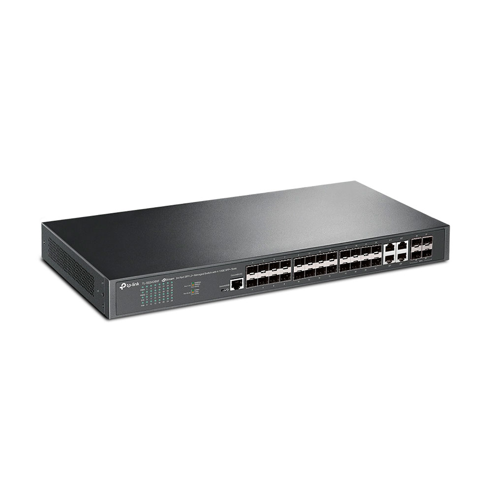 Imagem de SWITCH GERENCIAVEL SFP L2+ DE 24 PORTAS COM 4 SLOTS 10GE SFP+ JETSTREAM SG3428XF TP-LINK
