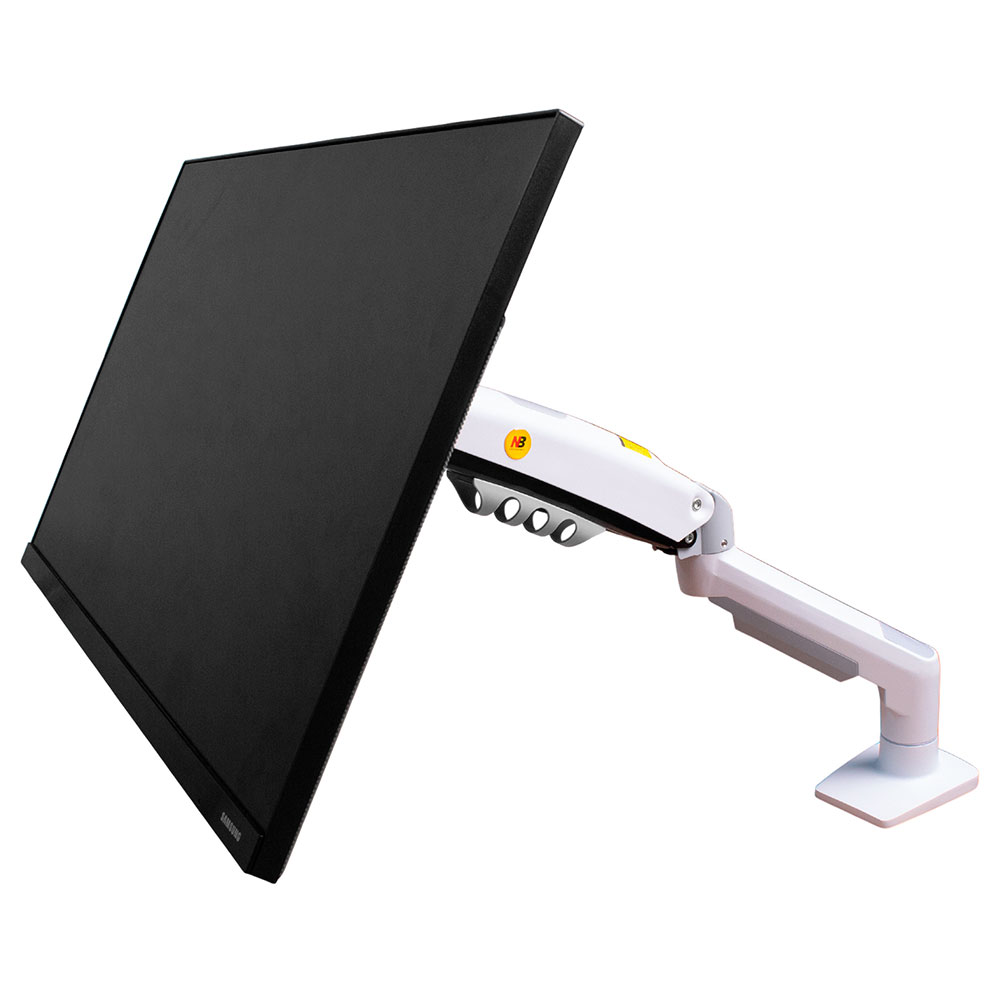 Imagem de SUPORTE MONITOR NORTH BAYOU PISTAO A GAS MORSA 17" A 30" BRANCO - NB-F80-XE