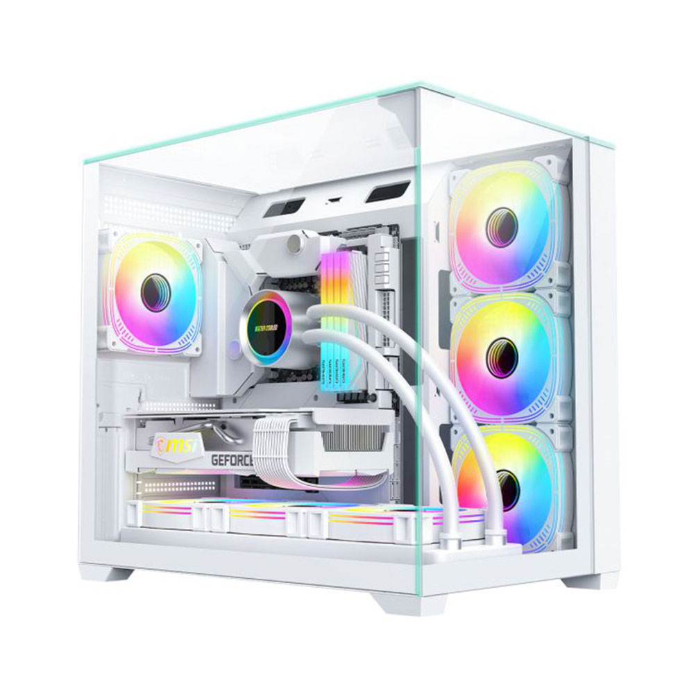 Imagem de GABINETE GAMER K-MEX AQUARIO CG-W1FD MEGA SHARK BRANCO ATX SEM FAN