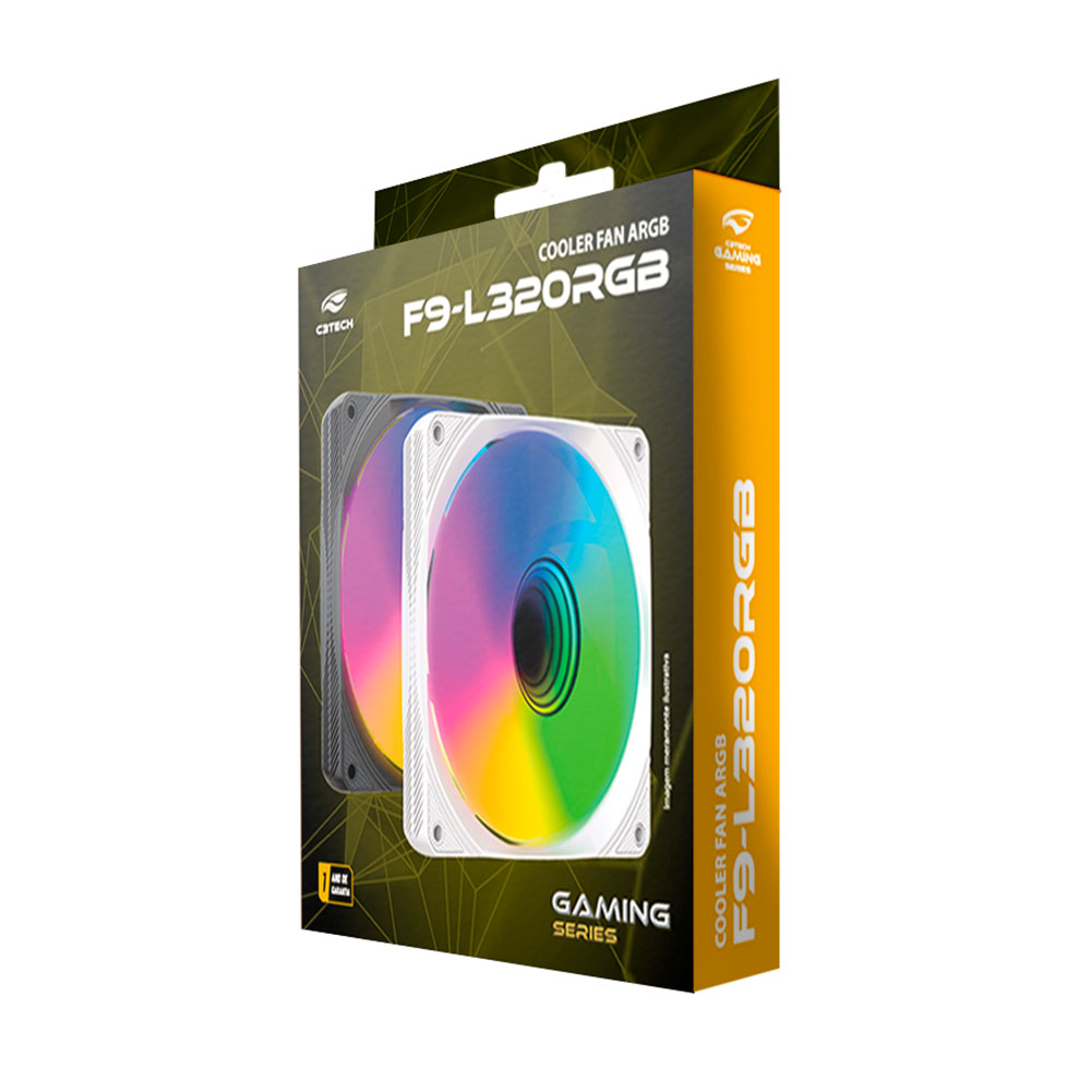 Imagem de COOLER PARA GABINETE C3TECH ARGB PRETO F9-L320BK 120MM