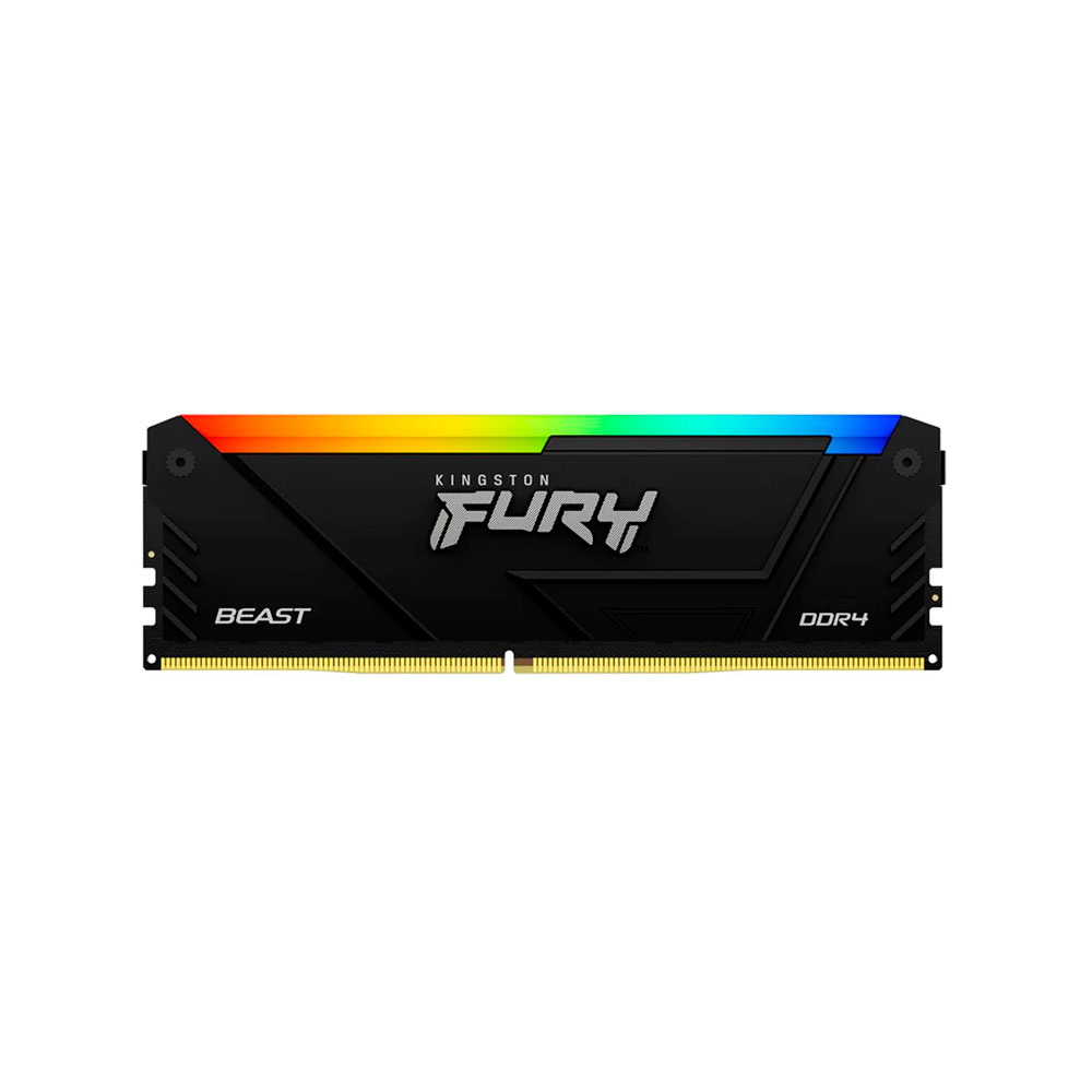 Imagem de MEMORIA KINGSTON FURY BEAST RGB 8GB DDR4 3200MHZ 1.35V BLACK DESKTOP - KF432C16BB2A/8