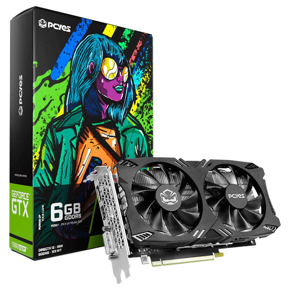 Imagem de PLACA DE VIDEO PCYES GEFORCE GTX 1660 SUPER 6GB GDDR6 192BITS PVX1660S62F