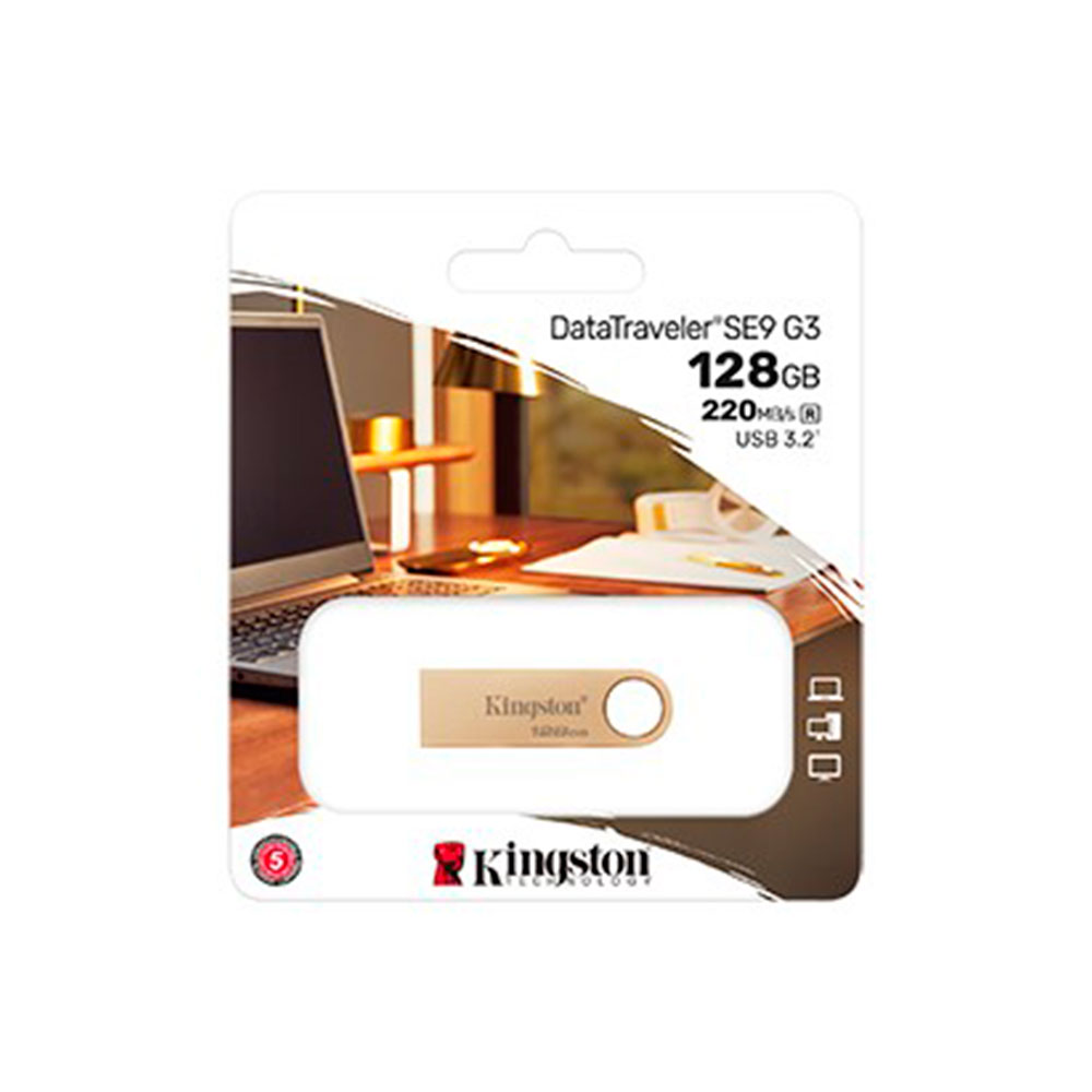 Imagem de PEN DRIVE KINGSTON DATATRAVELER SE9 G3 128GB USB 3.2 GEN 1 - DTSE9G3/128GB