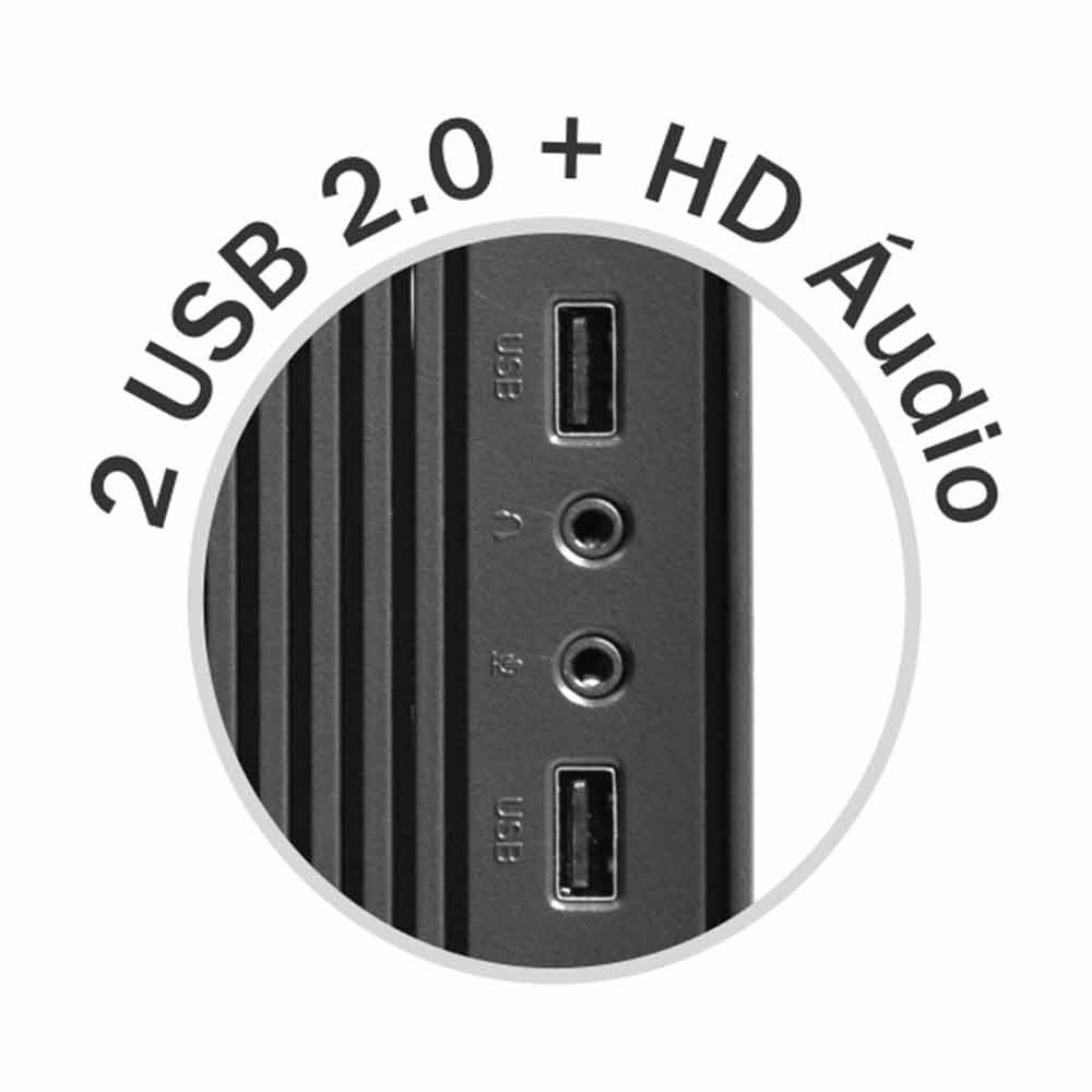 Imagem de GABINETE SLIM MICRO ATX K-MEX GM-02CK PRETO C/FONTE C/2 USB + HD AUDIO C/CABO