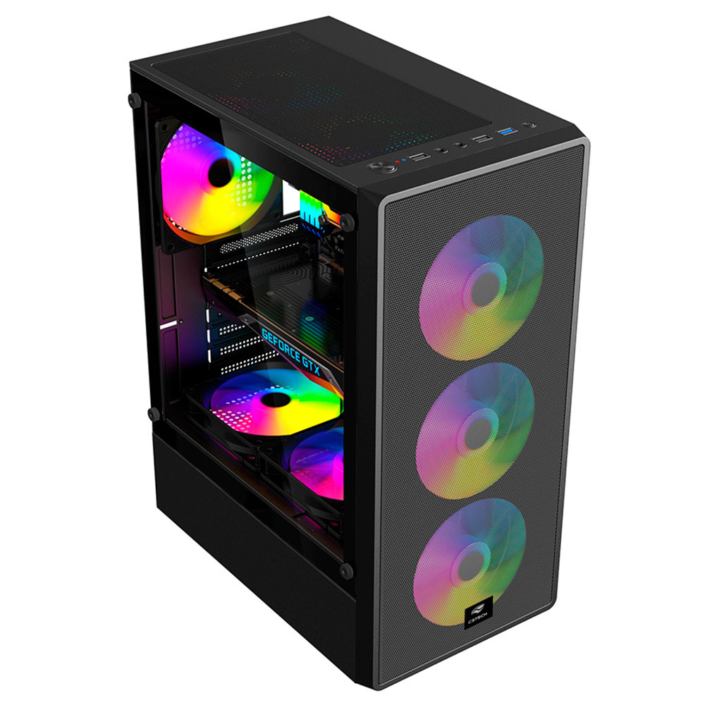 Imagem de GABINETE GAMER C3TECH MT-G130BK SEM FONTE PRETO