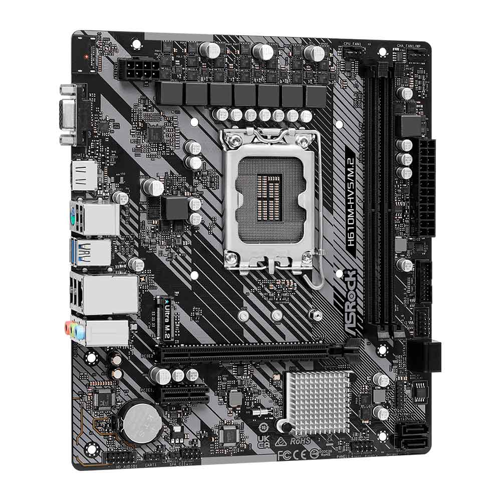 Imagem de PLACA MAE (INTEL) ASROCK H610M-HVS M.2 DDR4 LGA1700 12° 13° E 14° GERACAO