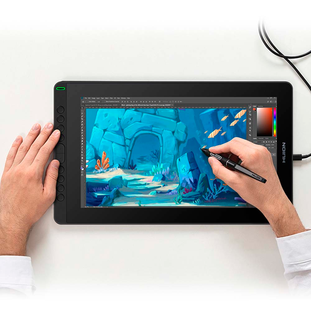 Imagem de MESA DIGITALIZADORA HUION KAMVAS PRO RDS-160- CANETA PW517, COSMO BLACK