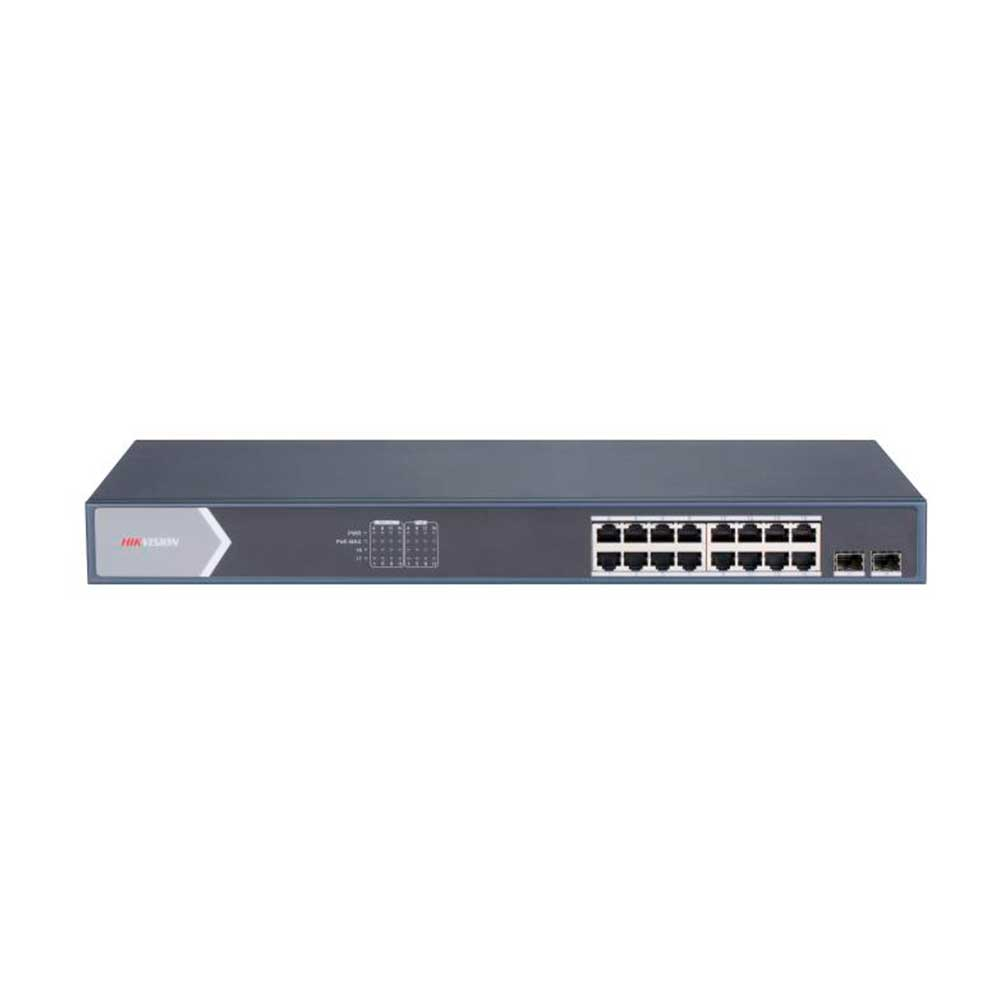 Imagem de SWITCH L2 SMART DS-3E1518P-SI GERENCIAVEL 18 PORTAS 16 PORTAS GIGABIT WATCHDOG POE ATIVO 802.3 AF/AT  2 PORTAS UPLINK GBIC SFP FIBRA