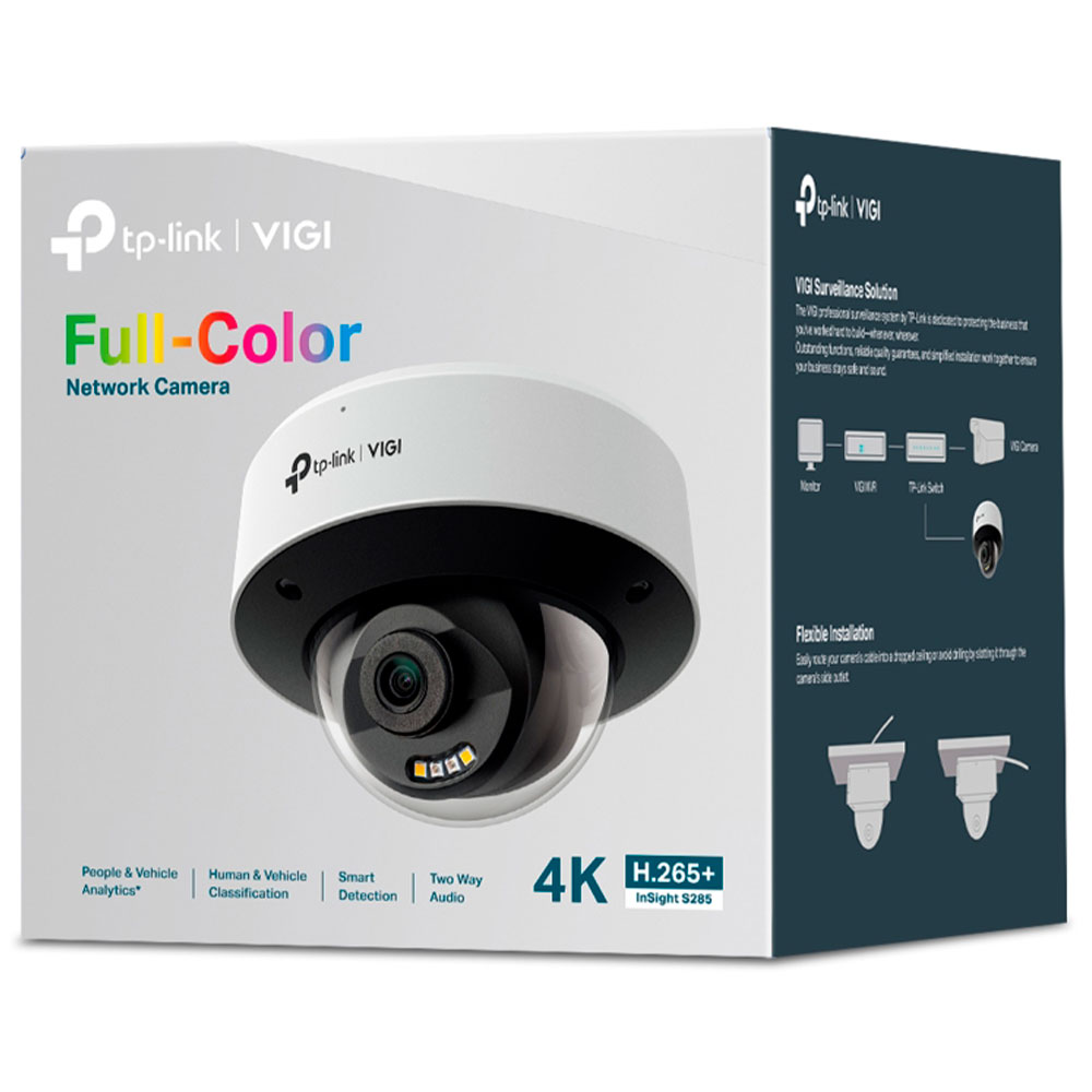 Imagem de CAMERA DE REDE DOME VIGI EXTERNA DE 8MP INSIGHT S285(4MM) FULL-COLOR TP-LINK