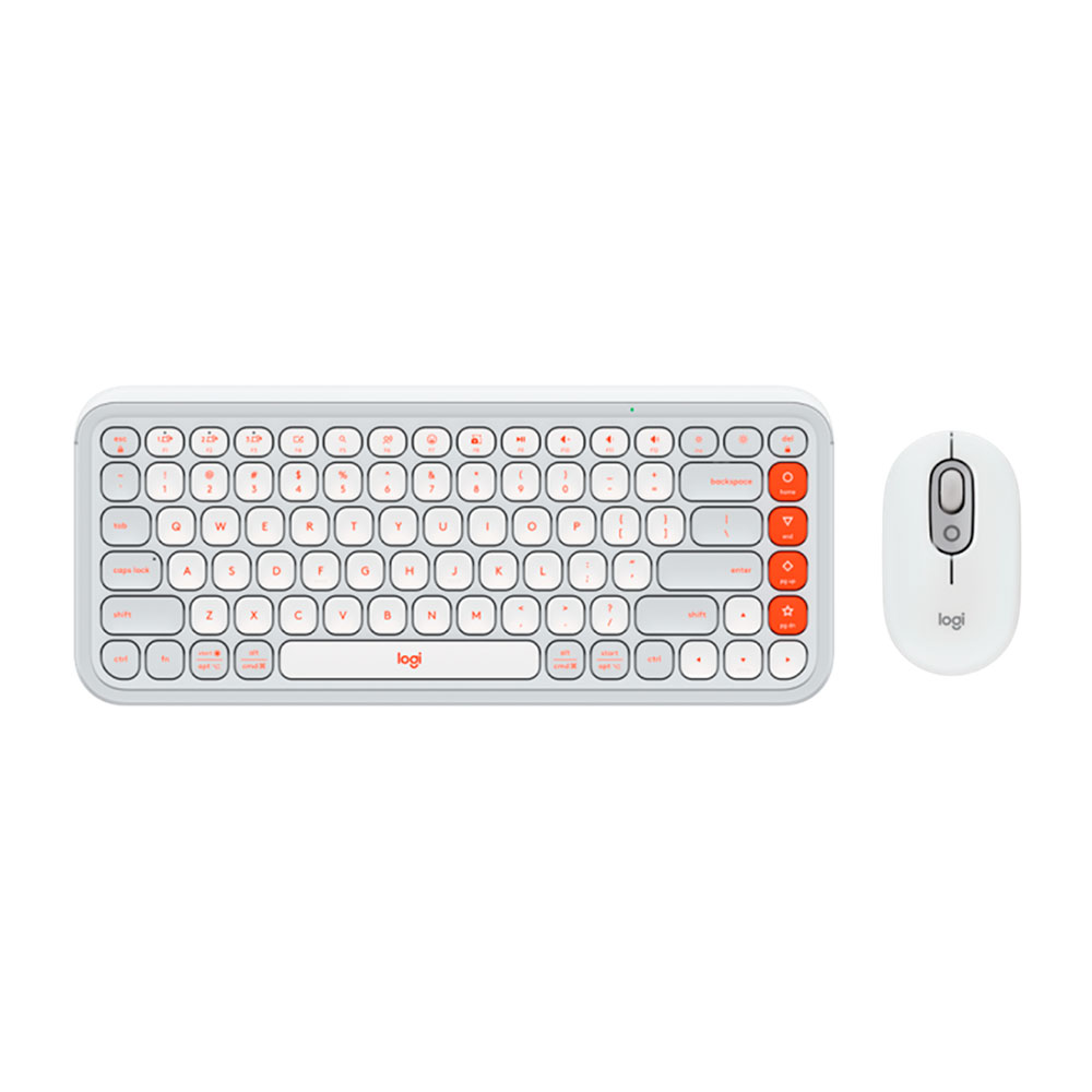 Imagem de KIT MOUSE E TECLADO LOGITECH POP ICON SEM FIO BRANCO - 920-013057