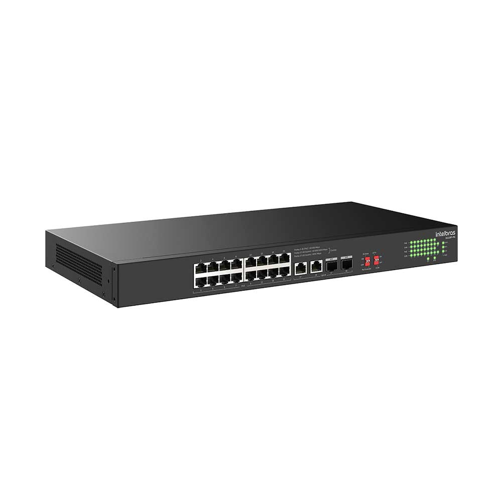 Imagem de SWITCH INTELBRAS 16 PORTAS FAST POE MAIS 4 PORTAS GIGABIT SENDO 2 PORTAS COMBO SFP S1118F-PA-4760128