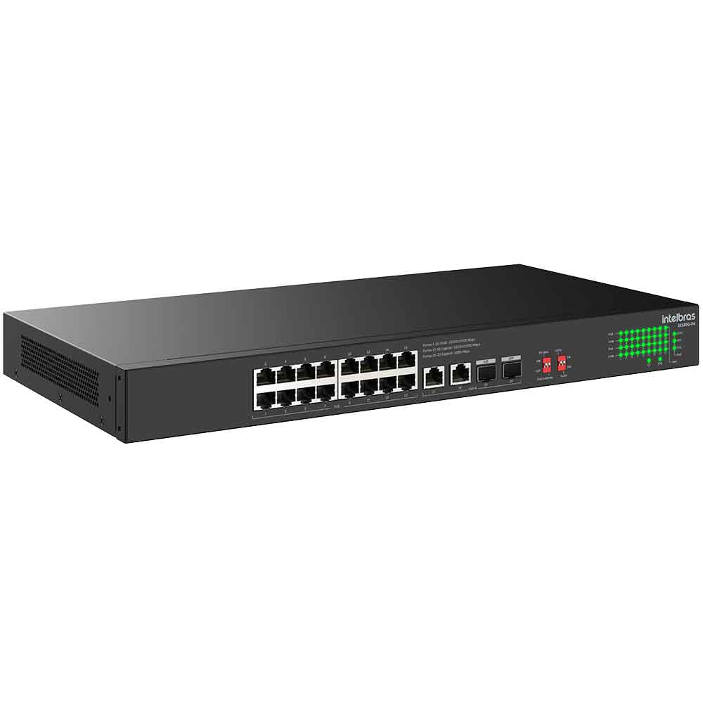 Imagem de SWITCH INTELBRAS 16 PORTAS GIGABIT POE 220W MAIS 2 PORTAS GIGABIT E 2 PORTAS SFP S1120G-PA - 4760131