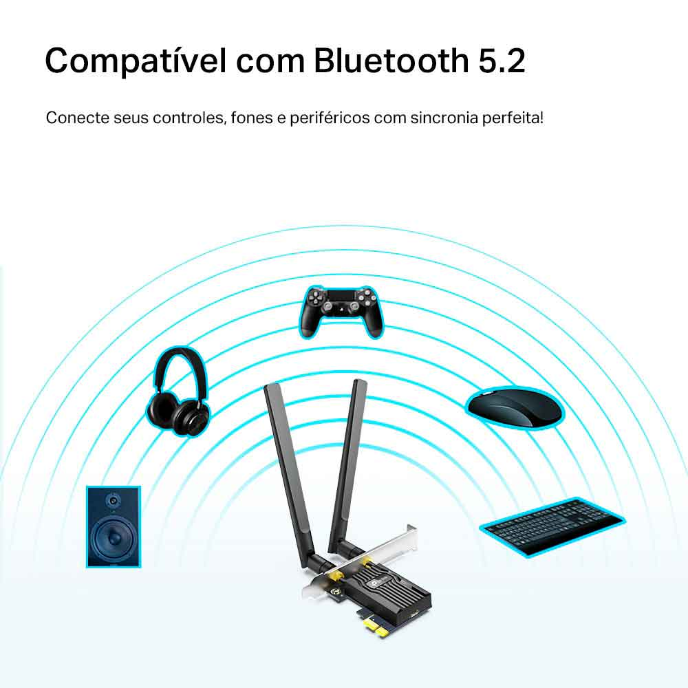 Imagem de ADAPTADOR WI-FI 6 PCIe TP-LINK BLUETOOTH 5.2 ARCHER TX20E AX1800