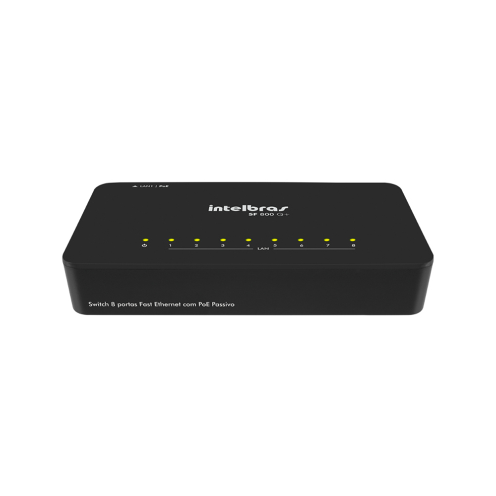 Imagem de SWITCH INTELBRAS 8P FAST SF 800 Q+ 4760020 POE PASSIVO