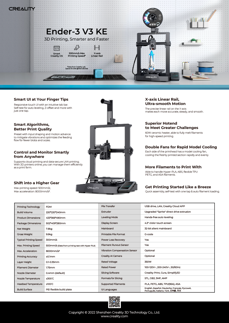 Imagem de IMPRESSORA 3D CREALITY ENDER-3 V3 KE - 1201020473