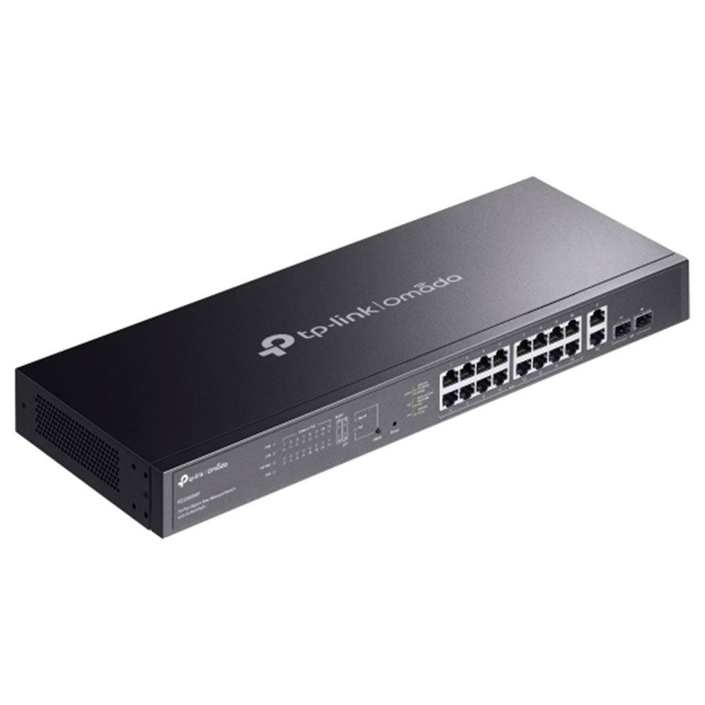 Imagem de SWITCH GERENCIAVEL OMADA GIGABIT DE 20 PORTAS COM 16 PORTAS POE+ E 2 SLOTS SFP ES220GMP T-LINK