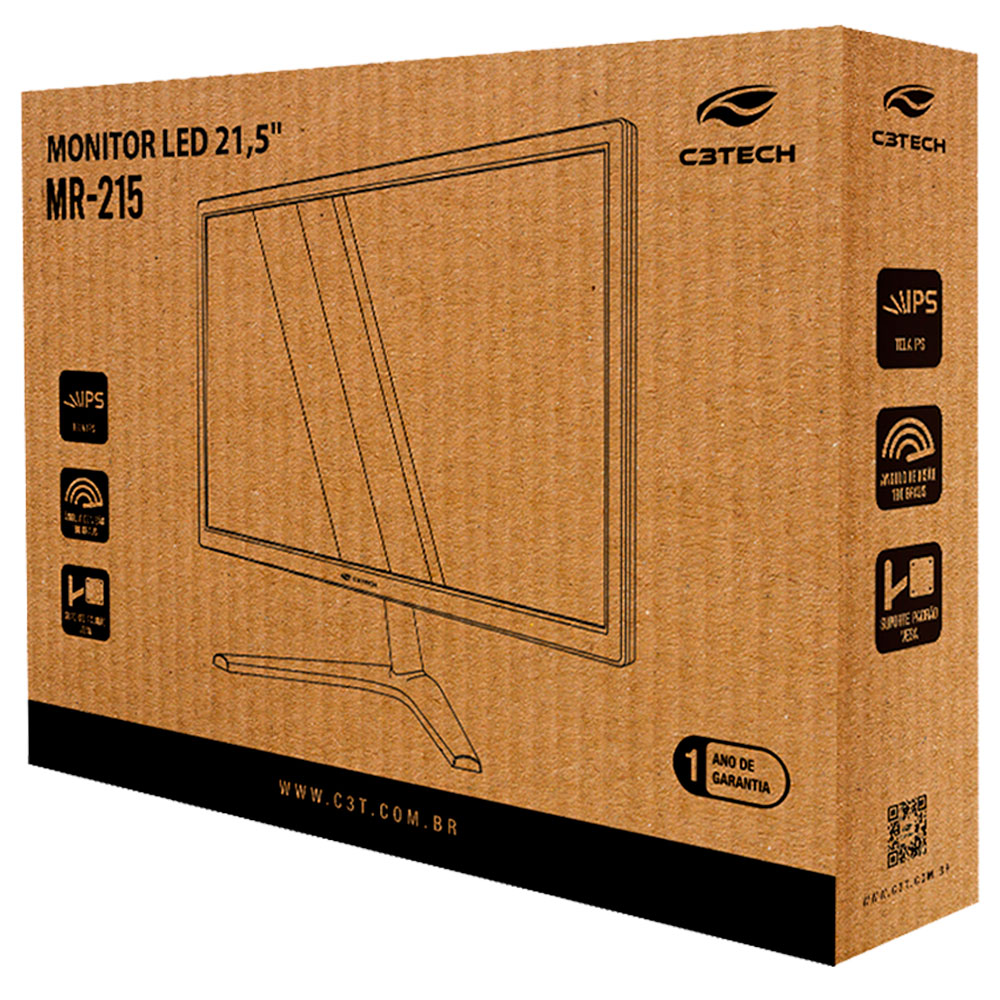 Imagem de MONITOR LED 21,5" C3TECH MR-215 FULL HD / VESA / VGA / HDMI / 60 HZ / 5MS