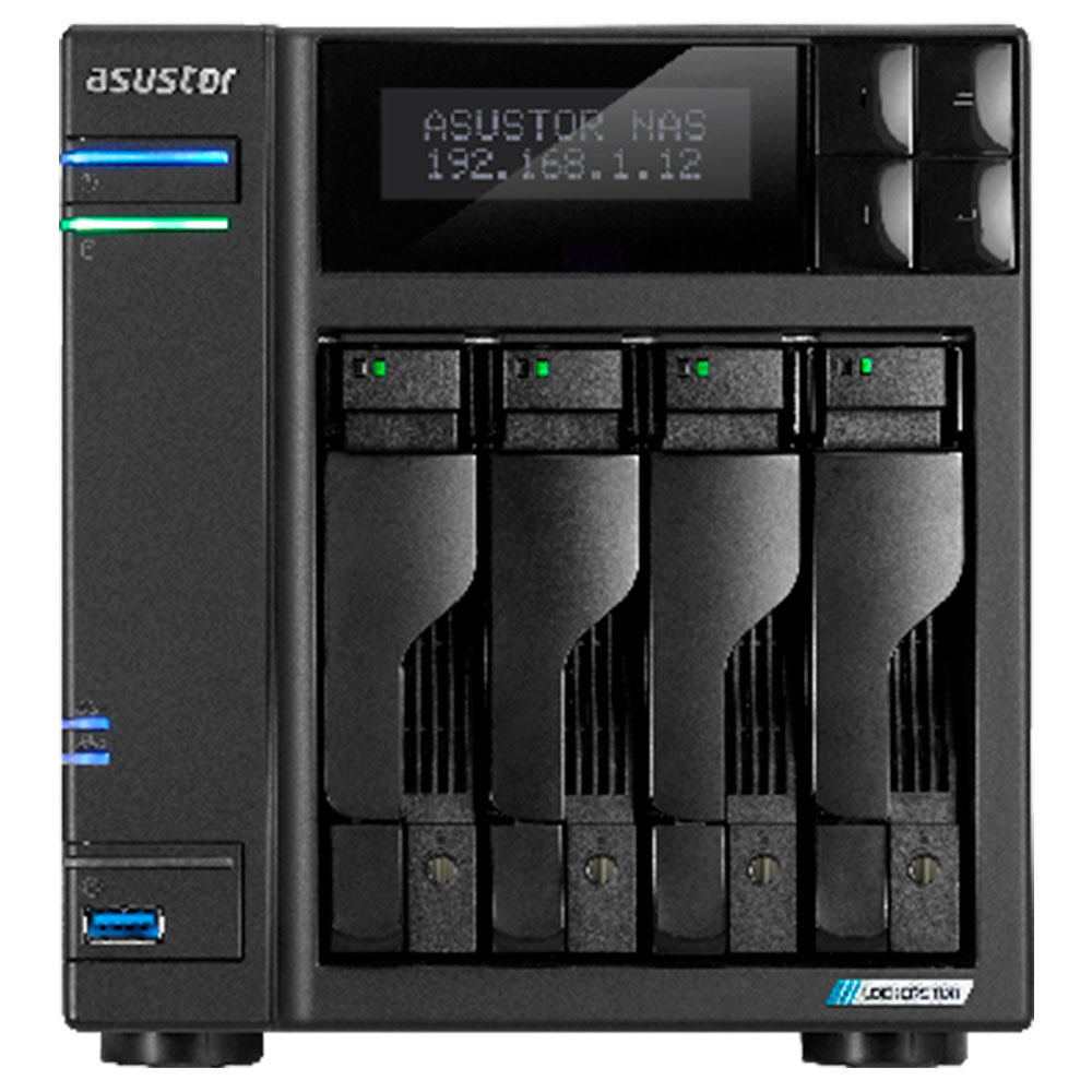 Imagem de STORAGE NAS ASUSTOR TORRE S/HD 4 BAIAS INTEL CELERON N5105 2 PORTAS LAN 2.5GB - AS6704T-BR