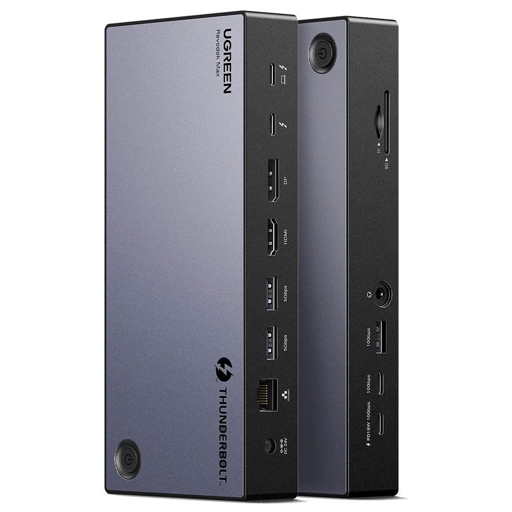 Imagem de DOCK STATION UGREEN 60W HDMI/3P USB/2P USB-C/RJ45 GIGA/DISPLAYPORT/SD/TF/P2/2P THUNDERBOLT 4 - U709