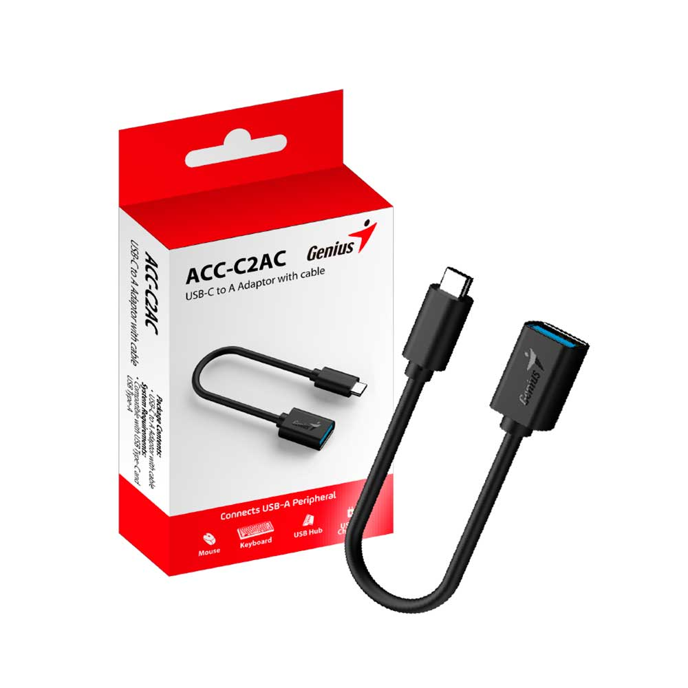 Imagem de CABO ADAPTADOR GENIUS USB-C PARA USB-A ACC-C2AC