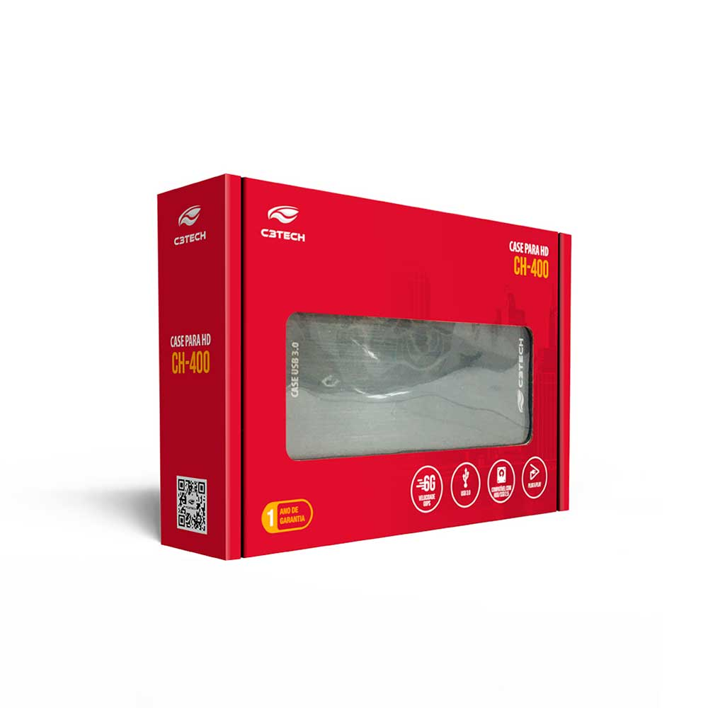 Imagem de GAVETA C3TECH PARA HD EXTERNO 2,5" USB 3.0 CH-400CB PRETO