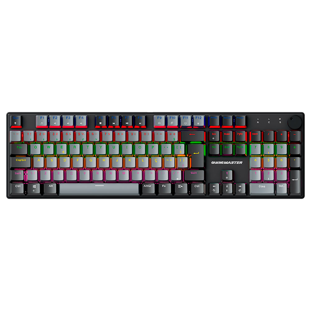 Imagem de TECLADO K-MEX MECANICO GAMER SHADOWSCOPE KGY528 CINZA E PRETO