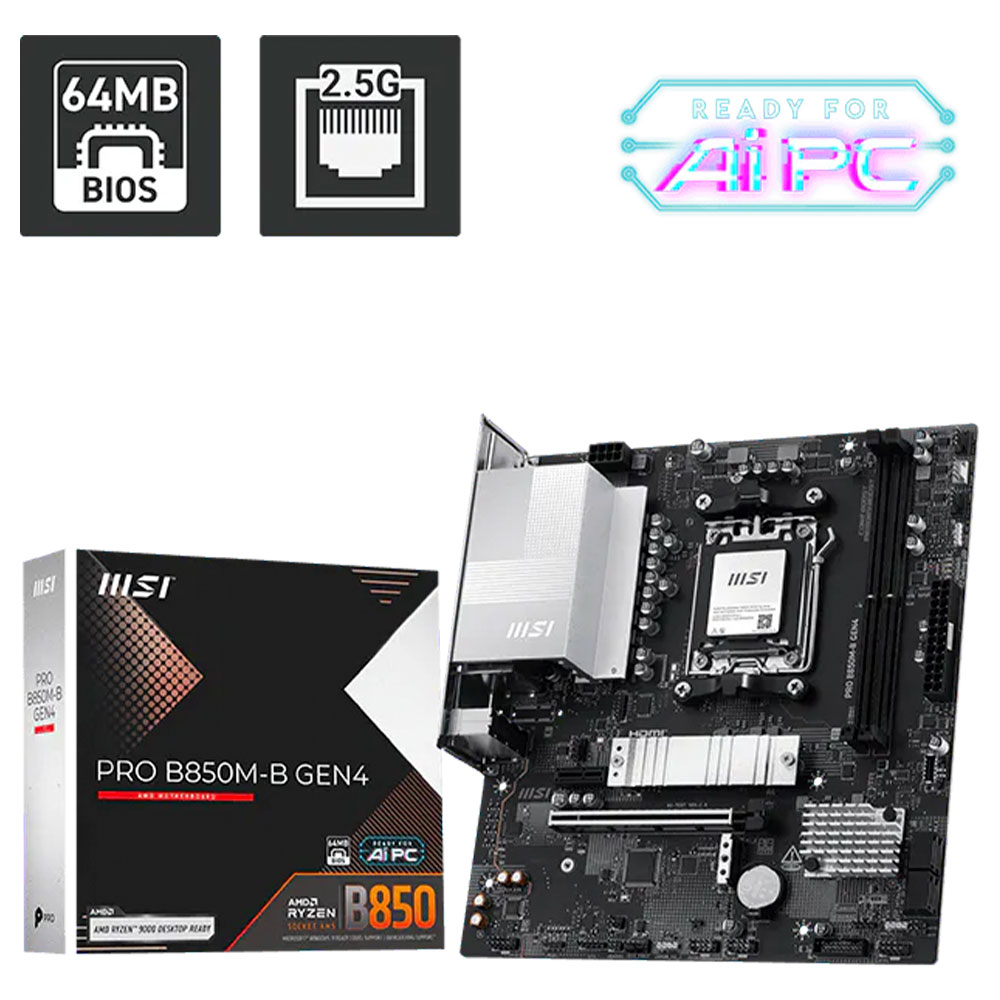 Imagem de PLACA MAE (AMD) MSI PRO B850M-B GEN4 DDR5 AM5