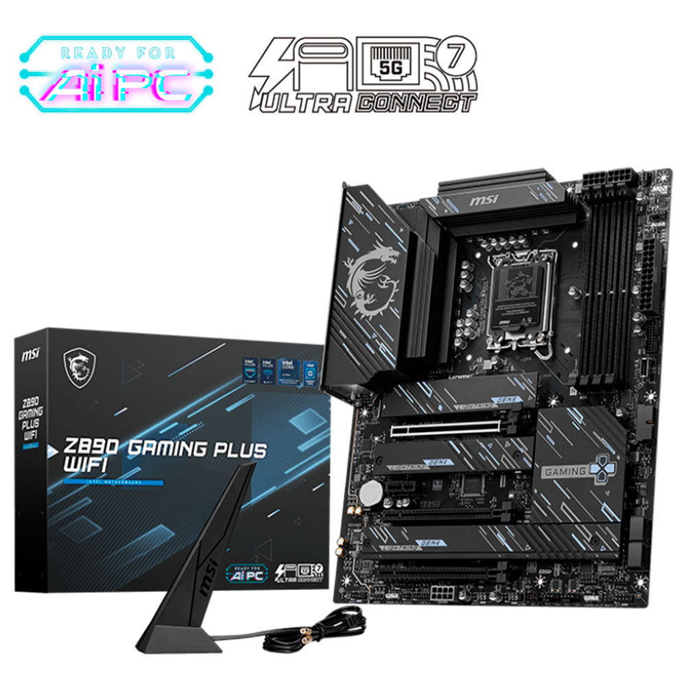 Imagem de PLACA MAE (INTEL) MSI Z890 GAMING PLUS WIFI DDR5 LGA1851 ULTRA PROCESSORS
