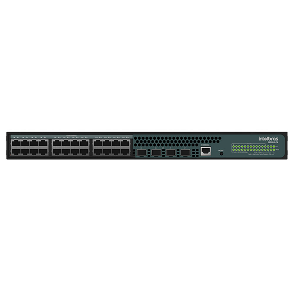 Imagem de SWITCH INTELBRAS GERENCIAVEL 24 PORTAS GIGABIT POE SENDO 12P POE+ E 4 PORTAS SFP S2328G-PA - 4760107