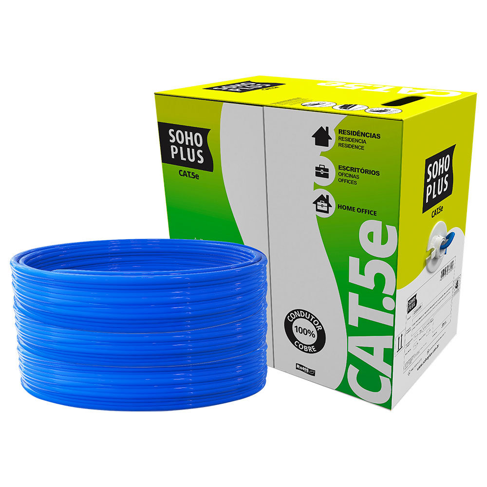 Mostrar detalhes de CABO REDE LAN FURUKAWA SOHOPLUS CAT5E U/UTP CMX AZUL CLARO CERTIFICADO CX 305M Imagem de CABO REDE LAN FURUKAWA SOHOPLUS CAT5E U/UTP CMX AZUL CLARO CERTIFICADO CX 305M