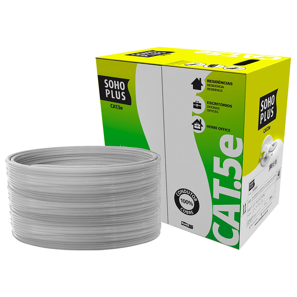 Mostrar detalhes de CABO REDE LAN FURUKAWA SOHOPLUS CAT5E U/UTP CMX CINZACLARO CERTIFICADO CX 305M Imagem de CABO REDE LAN FURUKAWA SOHOPLUS CAT5E U/UTP CMX CINZACLARO CERTIFICADO CX 305M