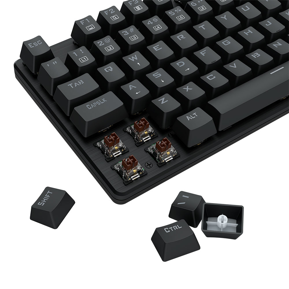 Imagem de TECLADO REDRAGON MECANICO VALHEIM RAINBOW PRETO SWITCH AZUL K608-R (PT-BROWN)