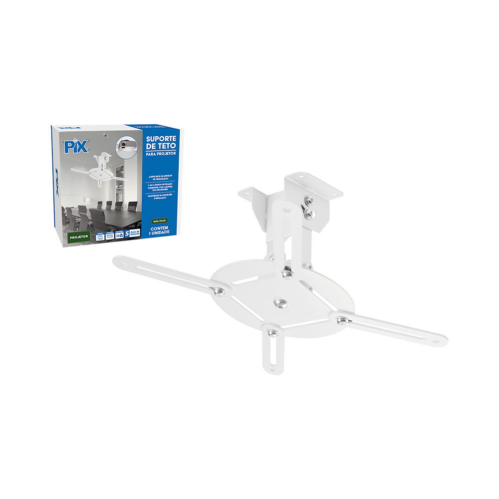 Mostrar detalhes de SUPORTE PROJETOR DE TETO PIX BRANCO 13CM COMPRIMENTO - 079-0102 Imagem de SUPORTE PROJETOR DE TETO PIX BRANCO 13CM COMPRIMENTO - 079-0102