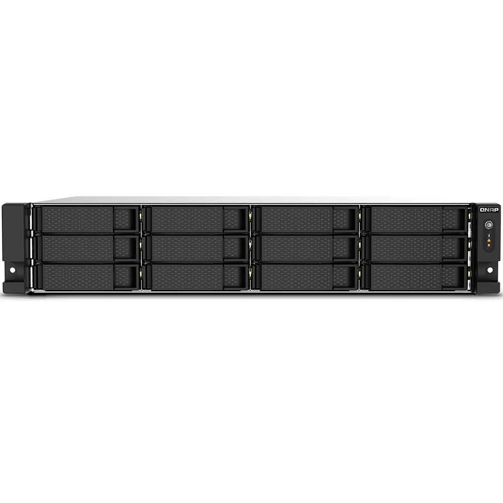 Imagem de STORAGE NAS QNAP 12 BAIAS AMD RYZEN V1500B 4 CORE 2.2GHZ 8GB 2X 2,5 GBE RACK 2U - TS-1273AU-RP-8G-US