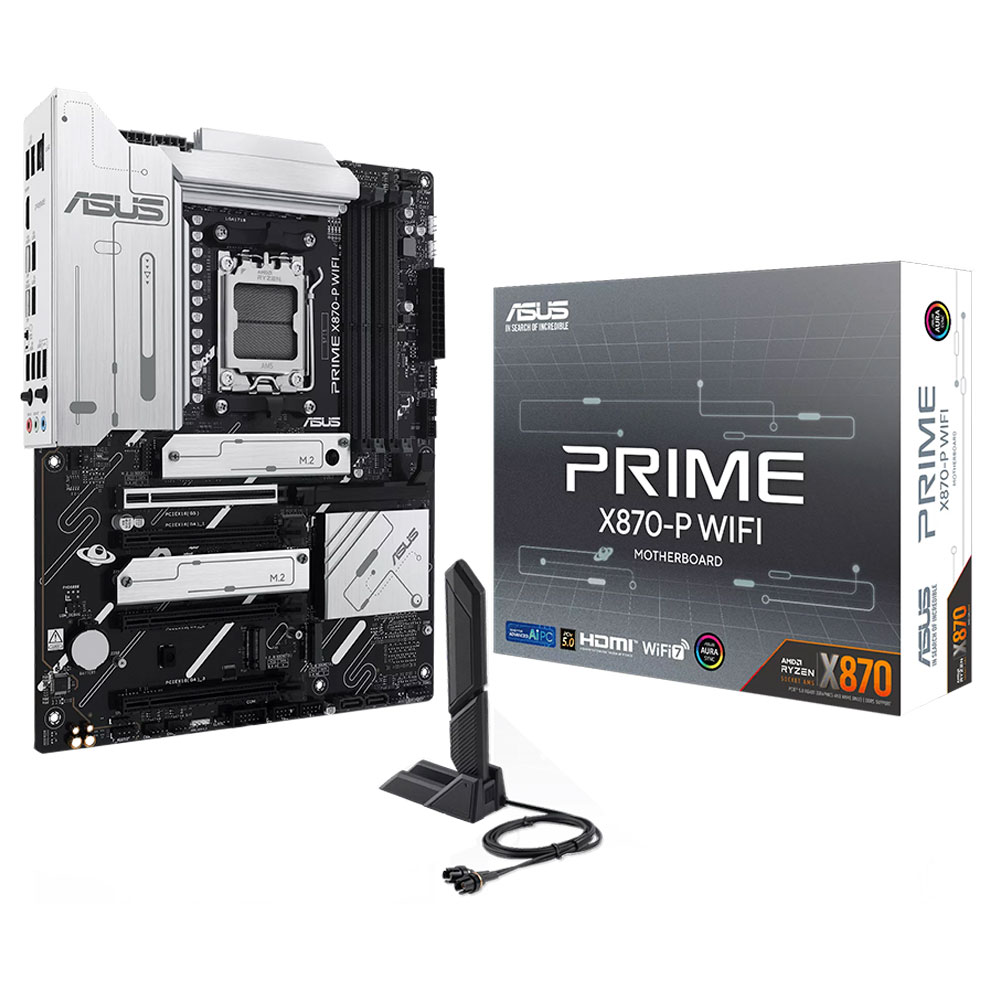 Mostrar detalhes de PLACA MAE (AMD) ASUS PRIME X870-P WIFI DDR5 AM5 Imagem de PLACA MAE (AMD) ASUS PRIME X870-P WIFI DDR5 AM5
