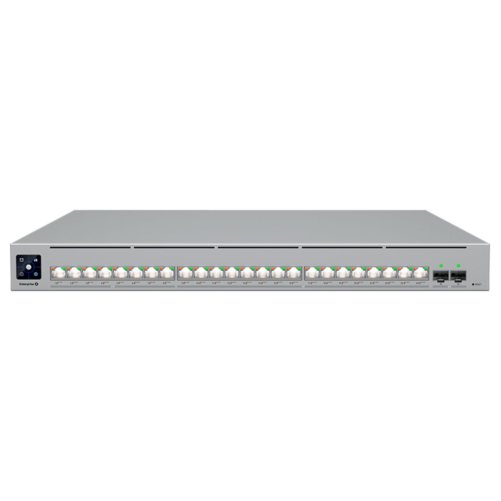 Imagem de SWITCH UBIQUITI GERENCIAVEL L3 24 PORTAS SENDO 08 2.5 E 16 DE 10GBE+02 SFP28 DE 25GB-ECS-24-POE-BR