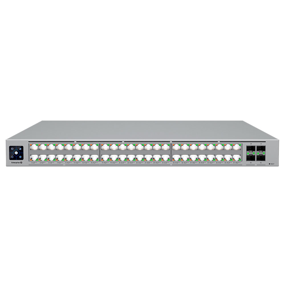 Imagem de SWITCH UBIQUITI GERENCIAVEL L3 48 PORTAS SENDO 16 2.5 E 32 DE 10GBE + 04 SFP28 DE 25GB-ECS-48-POE-BR