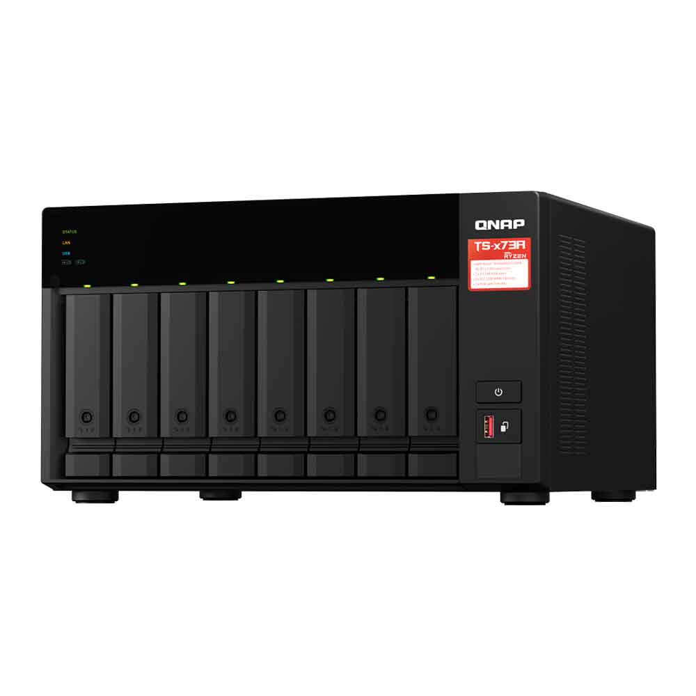 Imagem de STORAGE NAS QNAP 8 BAIAS AMD RYZEN V1500B 4 CORE, 2.2GHZ, 8GB, 2x 2.5 GBE TORRE - TS-873A-8G-BR