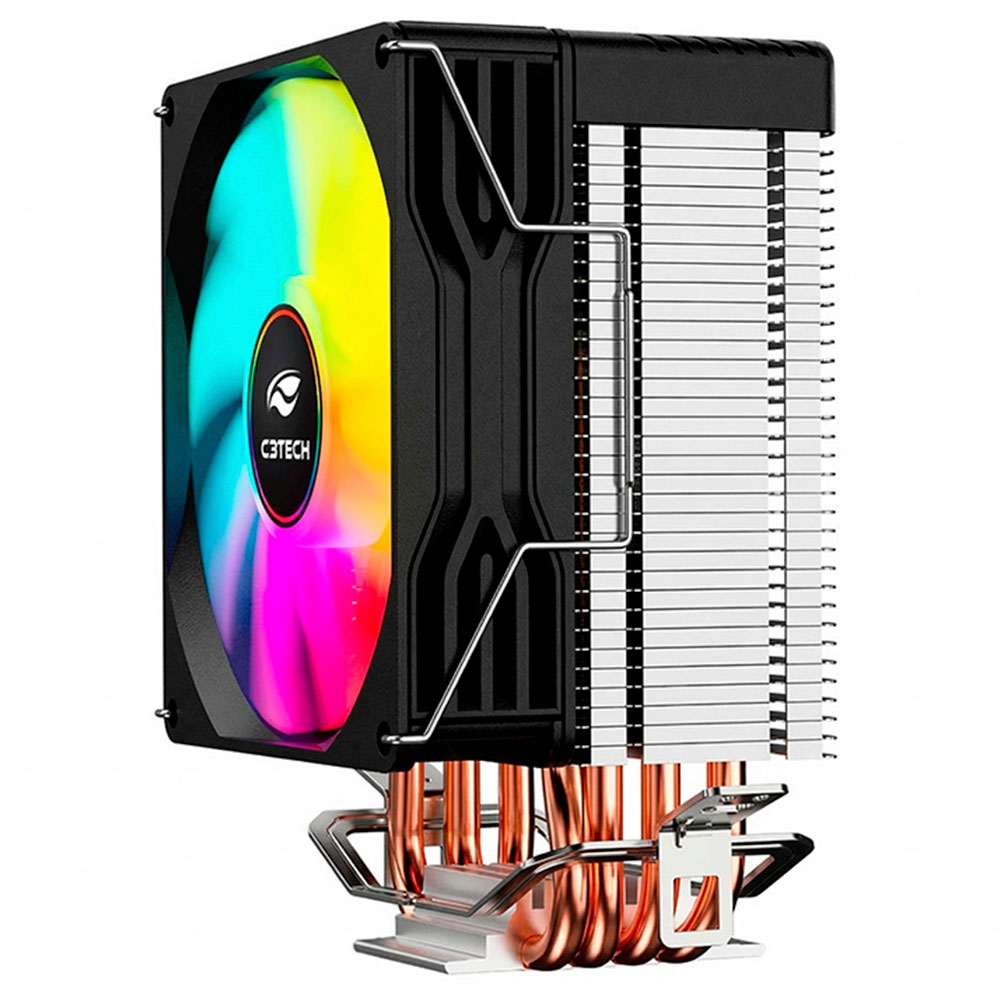 Imagem de COOLER PARA PROCESSADOR C3TECH MULTICOLOR 90MM FC-L120M