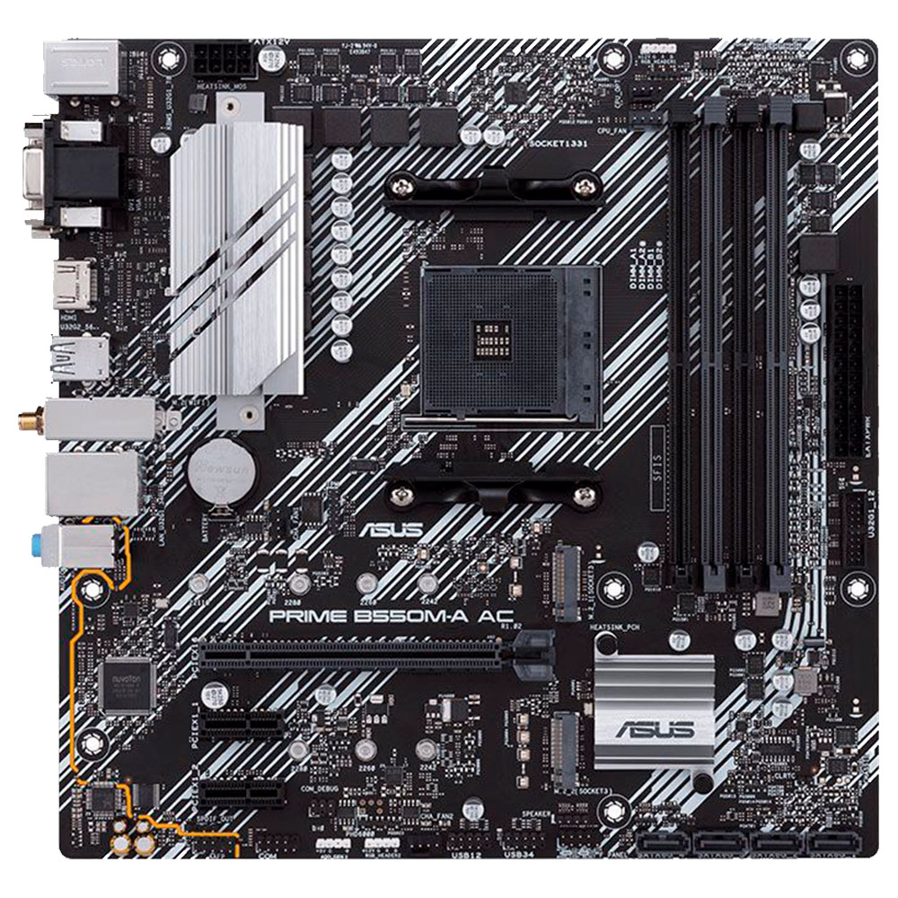 Mostrar detalhes de PLACA MAE (AMD) ASUS PRIME B550M-A AC DDR4 AM4 Imagem de PLACA MAE (AMD) ASUS PRIME B550M-A AC DDR4 AM4
