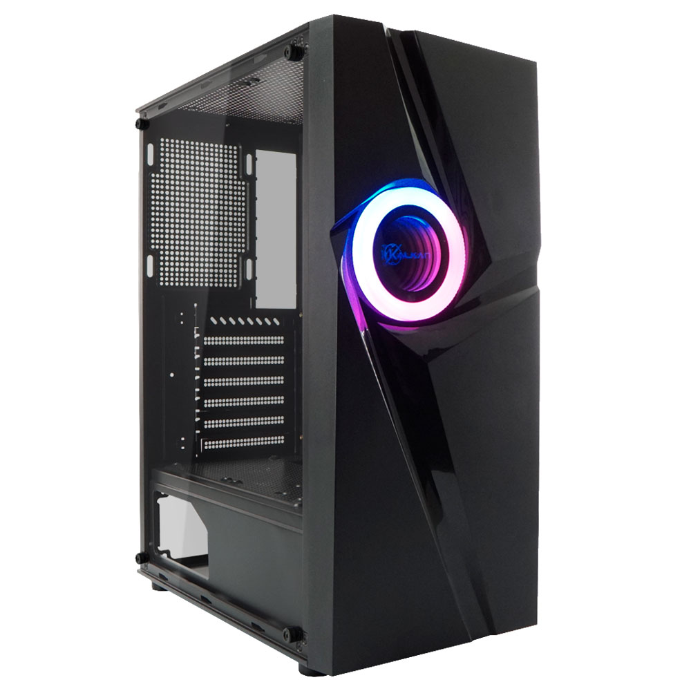 Imagem de GABINETE GAMER KALKAN MUSPEL RGB PRETO SEM FAN KLK00035